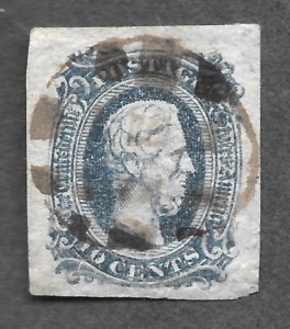 Confederate States, CSA # 11-KBb, Dark Blue, Type I, NG, PH, FAKE CANCEL