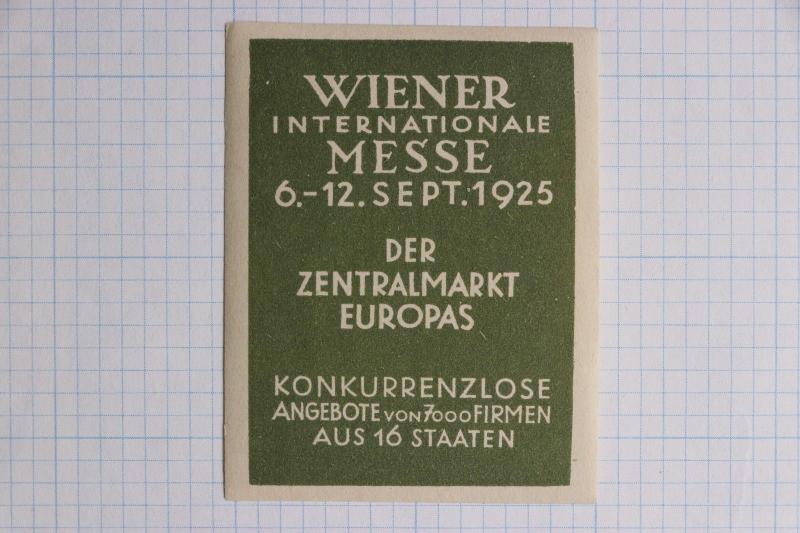 Wiener 1925 Central European market Expo fair Messe jumbo poster ad label intl.