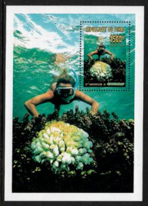Chad #655 MNH S/Sheet - Diver - Coral - Greenpeace
