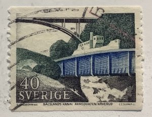 Sweden 1968 Scott 744 used - 40o, Haverud Aqueduct, Dalsland Canal