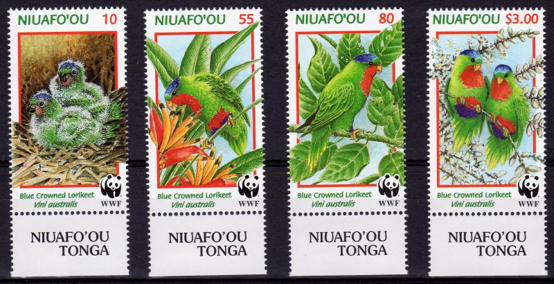 Tonga-Niuafo'ou  1998 Sc#202/205 WWF LORIKEETS Set (4) MNH