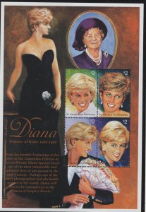 ST. VINCENT,  2496-2499   MNH 4 SOUVENIR SHEETS SET