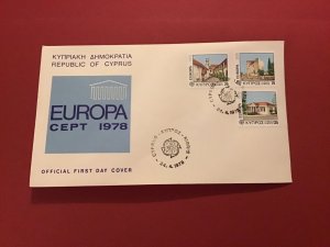 Cyprus First Day Cover Europa Cept 1978 Stamp Cover R43025