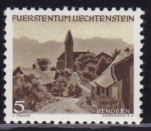 Liechtenstein 1949 5rp. Color Change Scenic Type Re- Issue VF/NH/(**)