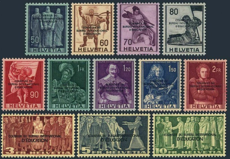 Switzerland 4O10-O21,MLH/MNH.MiIBE 10-21. Bureau of Education, 1944,overprinted.