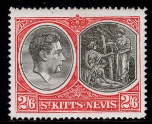 ST KITTS-NEVIS GVI SG76ab, 2s 6d black & scarlet, LH MINT. Cat £12.