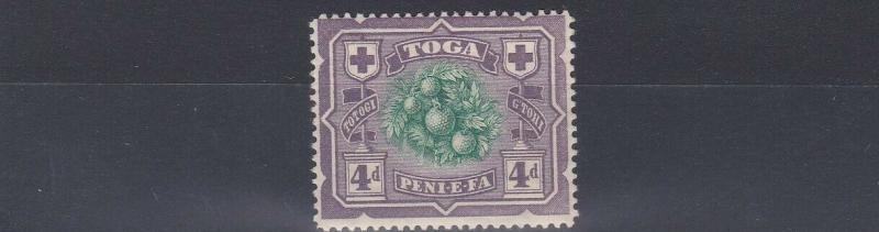 TONGA  1897  S G  45  4D   GREEN  & PURPLE   MH    TONED 