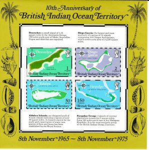 British Indian Ocean Territory # 85a, Maps Souvenir Sheet,  Mint NH, 1/2 Cat