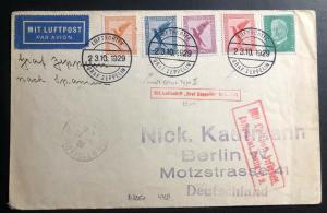 1929 Berlin Germany Graf Zeppelin LZ 127 Airmail Cover Domestic Used