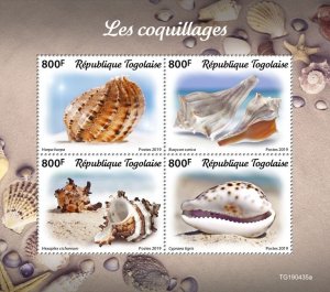 TOGO - 2019 - Shells - Perf 4v Sheet - Mint Never Hinged