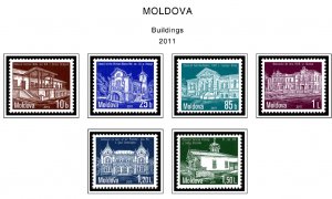 COLOR PRINTED MOLDOVA 2011-2020 STAMP ALBUM PAGES (52 illustrated pages)