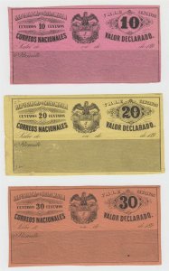 COLOMBIA 1890 INSURED LETTER Sc G10-G29 & EXTRAS FULL SET MINT/UNSD SCV$231.00 