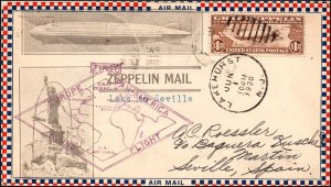 Scott C14 $1.30 Graf Zeppelin Flight Cover AC Roessler Cachet