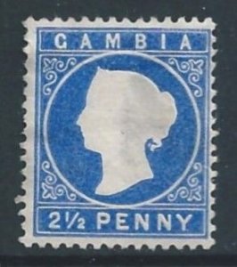 Gambia #15 Mint No Gum 2 1/2p Queen Victoria - Wmk. 2 Sdwys.