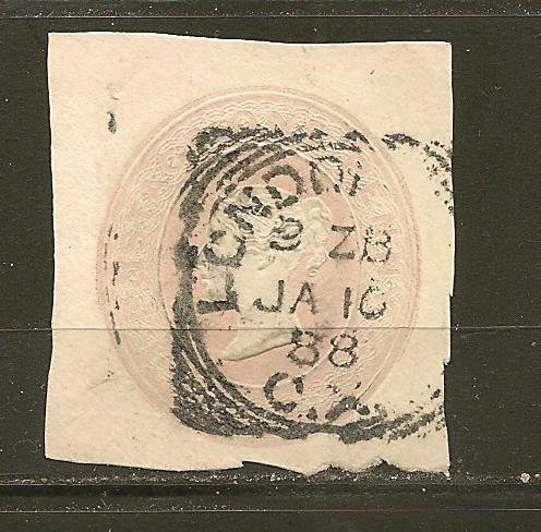 Great Britain Queen Victoria Postmarked London 1888 Cut Square Used