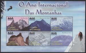 Mozambique 2002 MNH Sc 1521 17000m Mountains Sheet of 6