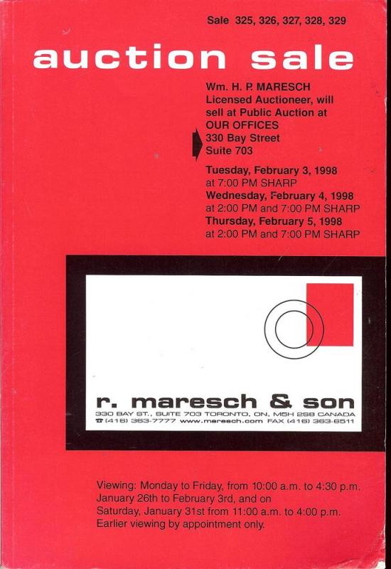 R. Maresh & Son Auction Sale 325-329 featuring Canada, Br...