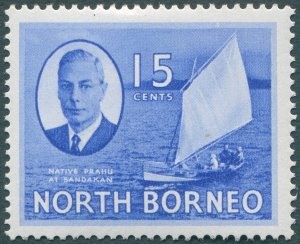 North Borneo 1950 15c ultramarine SG363 unused