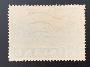 Iceland 1952 1.80kr Airplane by mounatin, used. C27, CV $15.00