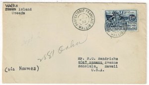 Wallis & Futuna Islands 1932 cover to HAWAII, Scott 88