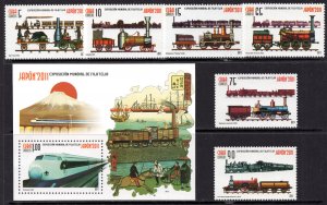 Cuba 2011 - Train - International Stamp Exhibition PHILANIPPON 2011 -MNH Set+S/S
