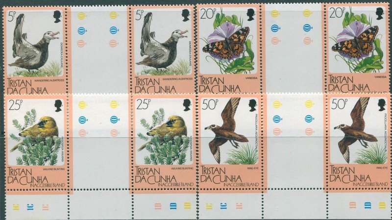 Tristan Da Cunha 1986 SG417-421 Flora and Fauna (4) gutter pairs MNH