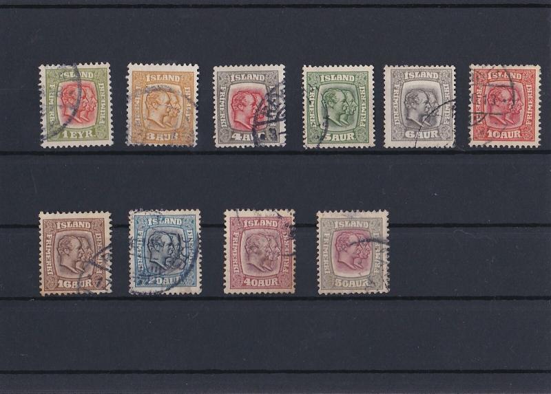 Iceland 1907 used stamps CAT 75+ Ref: R4186