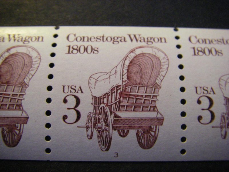 Scott 2252a, 3c Conestoga Wagon, PNC5 #3, Shiny gum, no tag, MNH Transportation