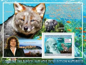 Guinea 2009 MNH - Charles Darwin, Fox (Elephant, Patrick Tort).  Mi 6574/BL1687