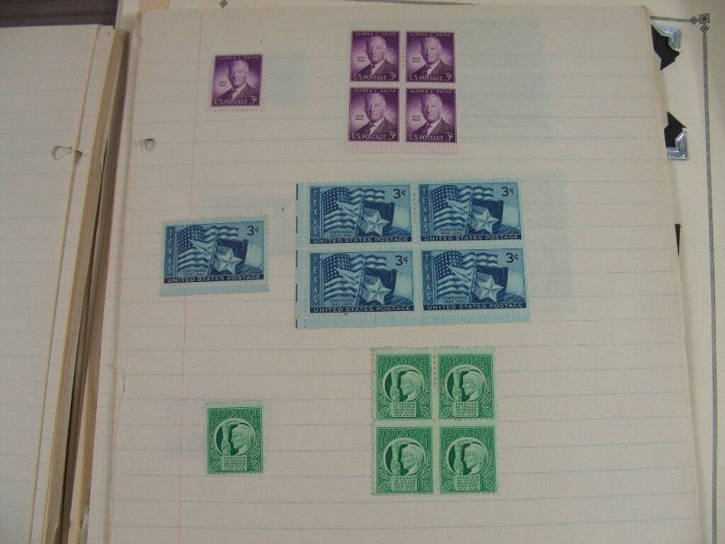 US, 100s of Stamps & a few Covers  mostly hinged on pages