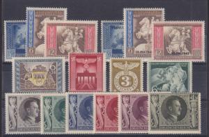 Germany Sc B209/B236 MNH. 1942-1943 Semi-Postals, 7 cplt sets F-VF