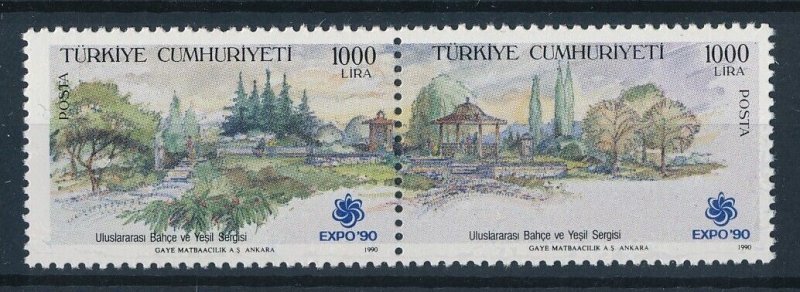 [69816] Turkey 1990 Flora trees baumen Garden Pair MNH