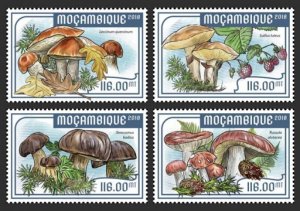 Mozambique - 2018 Mushrooms - Set of 4 Stamps - MOZ18212a