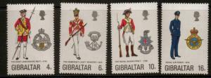 GIBRALTAR SG331/4 1974 UNIFORMS MNH