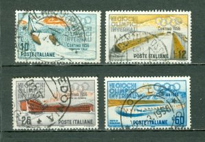 ITALY 1956 OLYMPICS #705-708 SET USED NO THINS...$3.00