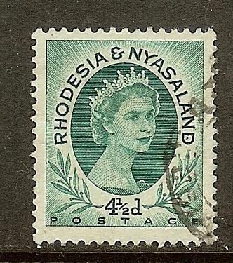 Rhodesia & Nyasaland, Scott #146, 4 1/2p QEII, Used