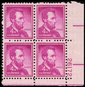 US #1036a LINCOLN MNH UR PLATE BLOCK #26172