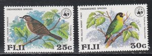 Fiji # 399-400, WWF - Birds, High Values, Mint NH, 1/2 Cat.