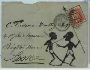 BK0686 - GB - POSTAL HISTORY - 1 Penny PERF on Illustrated COVER 1854 Fencing-