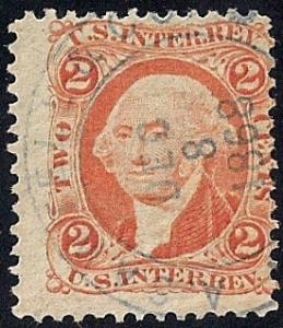 #R15C 2 cents U.S. Internal Revenue 1868 Stamp used F