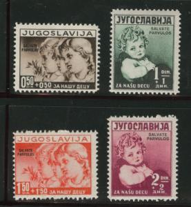 Yugsolvaia Scott B75-78 MH* 1938 Semi-Postal set CV$2.15