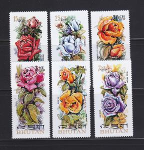 Bhutan 150-150E Set MHR Flowers, Roses