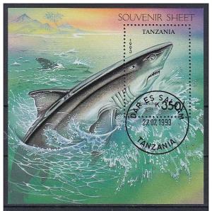 TANZANIA SHEET USED MARINE LIFE