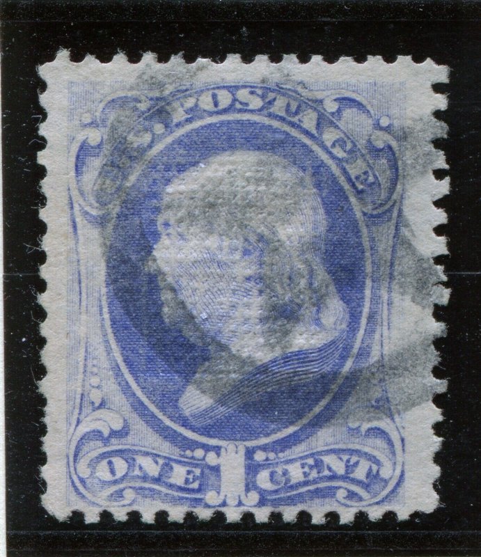 SCOTT #134 VF USED HANDSTAMP CANCEL BEAUTIFUL SOUND STAMP - CLEAR H GRILL