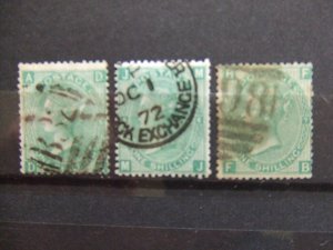 QV 1867 1s green SG101 plates 5, 6, 7