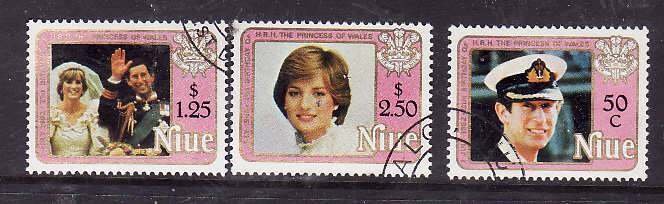 Niue-Sc#354-6- id5-used set-Princess Diuana-21st Birthday-1982-