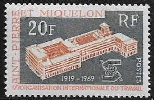 St Pierre & Miquelon #396 MNH Stamp - ILO - Labor