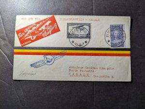 1936 Belgium Congo Airmail First Flight Cover FFC Elizabethville to Kabalo Tanga