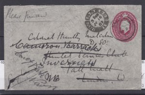 East Africa Uganda 1907 Postal Stationery Cover To Col H Malcolm  BP5532