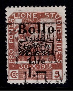 Fiume 1 Lire on 5c 1918 Revenue Used - S31841
